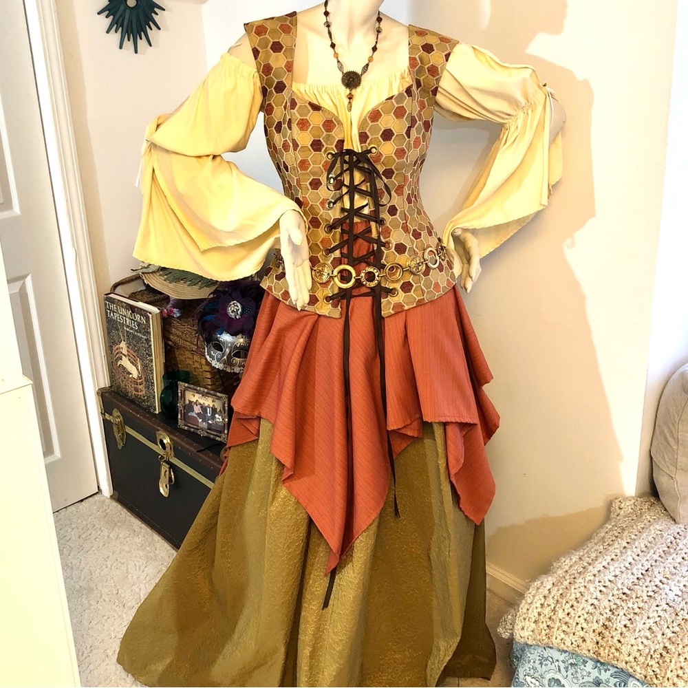 28” Damsel in This Dress Corset Bodice Honeycomb Pattern Lace Up